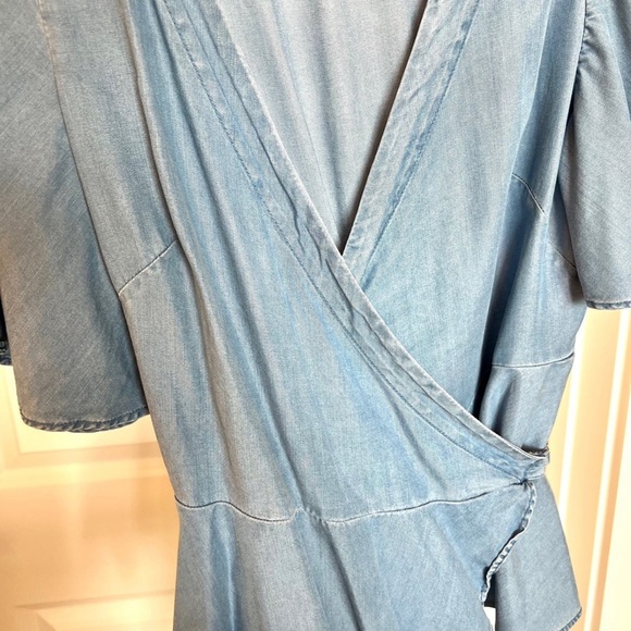Loft Denim Blue Wrap Top - Picture 4 of 6